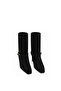 Genuine Suede Women's Boots Without Zipper 346 Black Suede (Black Suede) - 2