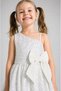 By Kübra Aksoy White Sequined and Sequin-Embellished Bowknot One-Shoulder Girls' Evening Dress - 2