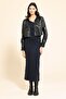 One Shoulder Asymmetrical Navy Blue Dress - 3