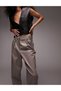 Faux Leather pants, Brown - 2