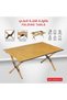 Portable Folding Camping Table, Carbon Steel Frame, Wood Grain Top, Outdoor Picnic & Travel Table - 6