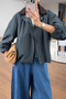Petrol Blue Velvet Collared Plaid Trench - 9766 - 2