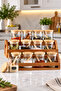 Set of 12 200ml Bamboo Lid Spice Jars with Spoons and Label Gift