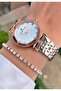 Rose Silver Color Steel Band Women's Wristwatch – Elegant Round Case Modern Stylish Design – Bracelet Gift - 4