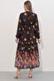 Bdart Buttoned and Belted Detail Crew Neck Maxi Dress - 3