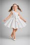 By Kübra Aksoy White Sequined and Sequin-Embellished Bowknot One-Shoulder Girls' Evening Dress - 4