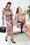 Satin Red Floral Patterned Dress