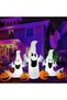 7FT Length Halloween Inflatable Ghosts and Pumpkins, 3 Ghosts Inflatables with Led Lights for Home Yard Lawn Indoor Halloween Outdoor Decoration