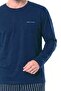 6147 Men's Long Sleeve Crew Neck Pajama Set - Navy Blue - 2