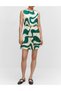 Rochie scurta, crem/verde