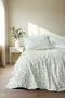 100% Cotton Single Fitted Sheet Duvet Cover Set Nola Mint 100X200