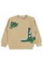 Civil Boys' Crocodile Printed Sweatshirt Km |   Interlock Long Sleeve |   School Nursery and Daily Use - Beige