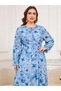 Rochie maxi, albastră - 0XL - 4