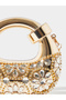 Gold Tone Rhinestone Embellished Mini Clutch With Removable Chain Strap - 3