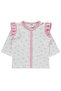 Floral Print Ruffled 1-9 Month Pajama Set - Ecru - 3