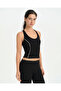 Black Contrast Ribbed Swimmer Blouse - 5