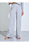 Grey Solid Button-Up Shirt And Wide Leg Pants Pyjama Set - 4
