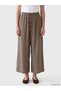 Vizyon New Season Khaki Women's Wide Leg Pants with Elastic Waist - 2