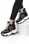 New Season Women's Black and White Internal Heel High-Soled Sports Shoes [10] cm Height - 4