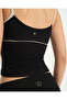 Black Contrast Ribbed Strap Blouse - 3