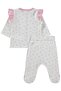 Floral Print Ruffled 1-9 Month Pajama Set - Ecru - 4