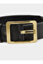 Black Solid Belt With Square Buckle - 4