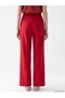 Vizyon New Season Red Women's Pleated Trousers with Elastic Waist - 4