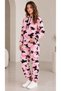 Women's Pink Camouflage Patterned Hooded Knaguru Sweatpants with Side Pockets - 5