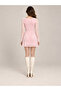 Long Sleeved Flock Printed Polka Dot Tulle Dress with Lining That Doesn'T Show through - 7