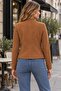 Women's Retro Judge Collar Gold Button Detailed Suede Short Jacket New Season Winter - 4