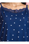 Blue All Over Heart Print Lace Detail Strappy Cami And Straight Pants Pyjama Set - 3