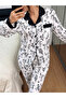 Multi-Color All Over Floral Print Shirt And Straight Leg Pants Pyjama Set - 2