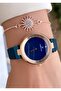 Navy Blue Color Steel Strap Women's Wristwatch – Elegant Round Case Modern Stylish Design – Bracelet Gift - 4