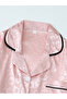 Pink Animal Jacquard Contrast Piping Shirt And Pants Pyjama Set - 2