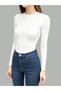 White Long-Sleeve Crew-Neck Top
