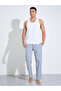 Navy Blue Checked Full Length Straight Leg Pyjama Pants - 2