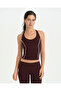 Chestnut Contrast Ribbed Swimmer Blouse