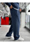 Navy Blue Washed Pipe Leg Sweatpants Tw-7089 - 4