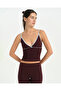 Chestnut Contrast Ribbed Strap Blouse - 5