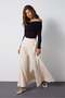 Women's Stone Premium Long Parachute Skirt with Tie Detail at the Waist 32011 - 6