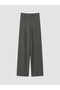 Özmarka New Season Gray Wide-Leg Women's Knitwear Trousers with Elastic Waist