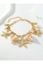 Golden Starfish And Shell Charm Anklet - 4