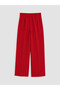 Vizyon New Season Red Women's Pleated Trousers with Elastic Waist - 7