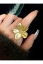 Gold Flower Adjustable Ring - 2