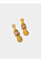 Yellow Beaded Dangler Earrings - 2