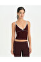 Chestnut Contrast Ribbed Strap Blouse
