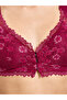Solid Lace Bulk Front Padded Non Wired Regular Bra - 3