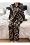 Multi-Color Leopard Print Shirt And Straight Leg Pants Pyjama Set - 3