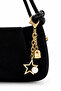 Bellina Rose Suede Black Women's Hand and Shoulder Bag - 2