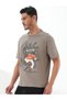 Grey Graphic Print Short Sleeves Round neck T-Shirt - 3